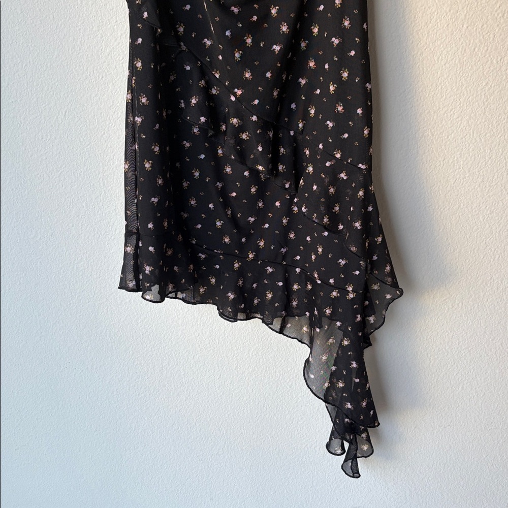 Aeropostale Black Asymmetrical Floral Dress - Picture 5 of 8